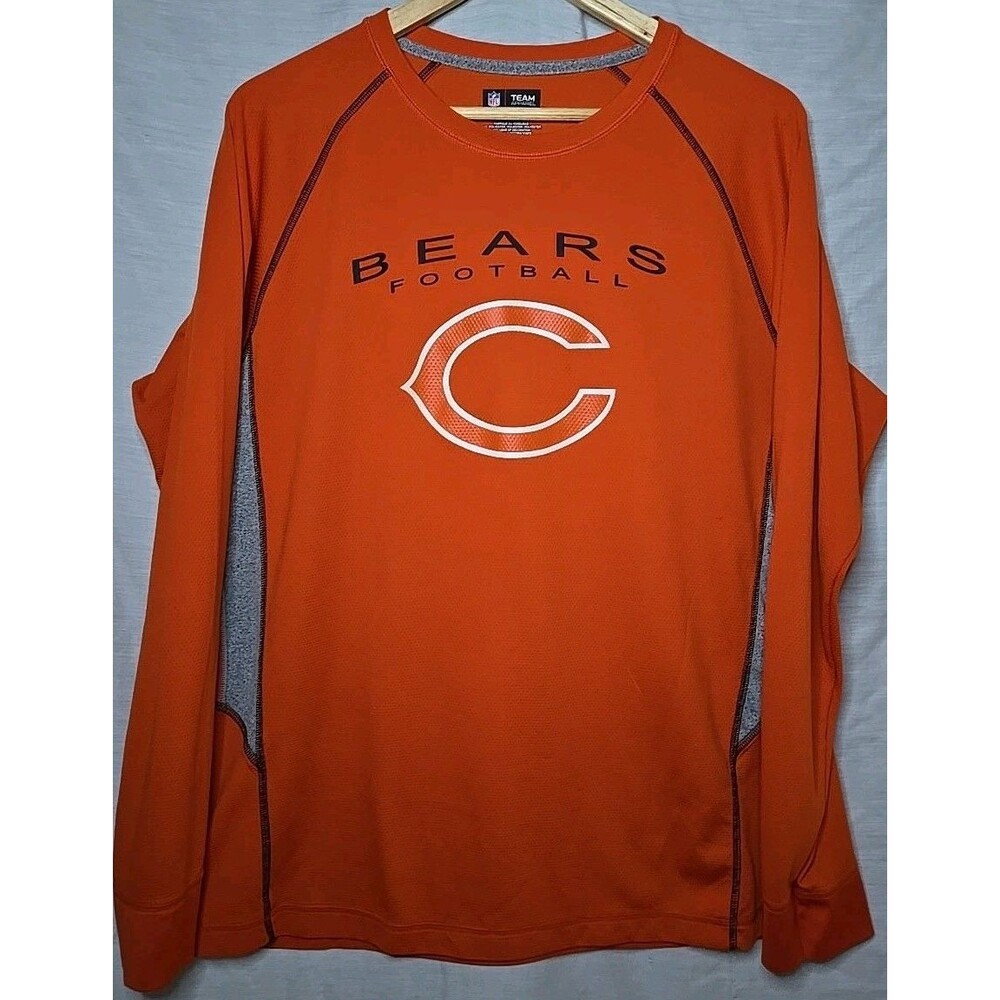 Chicago Bears Football Shirt Size XL NFL Team Apparel Orange/Gray Long Sleeve